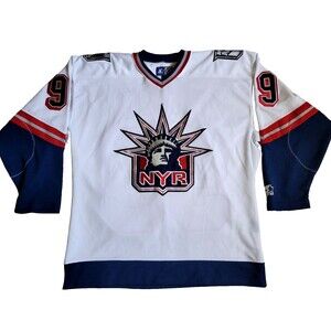 Vintage WAYNE GRETZKY New York Rangers Starter Jersey Statue Of Liberty, M